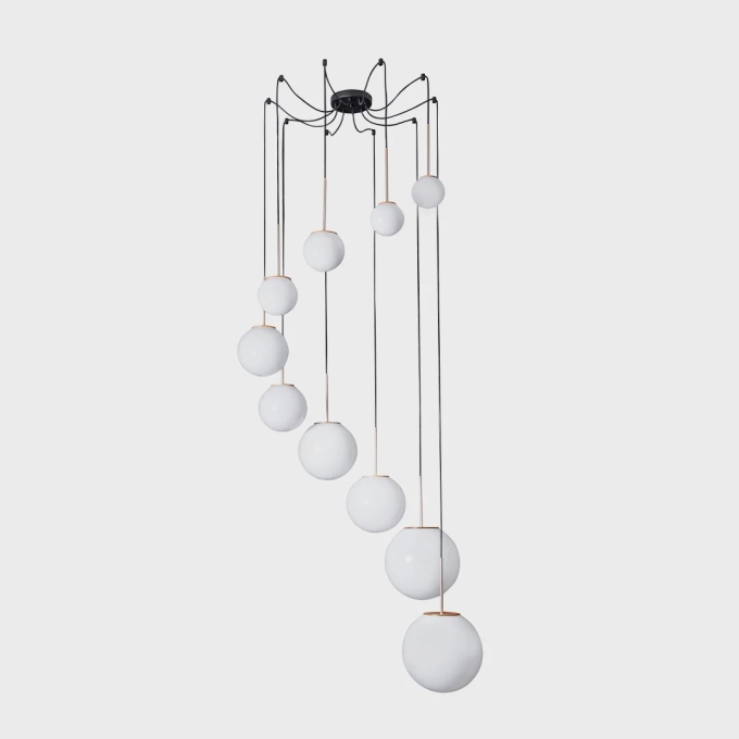 Pendente Madelustre Cascata Milky Esferas Ø120/150/200/250/300mm 8L E27 e 2L G9 3139