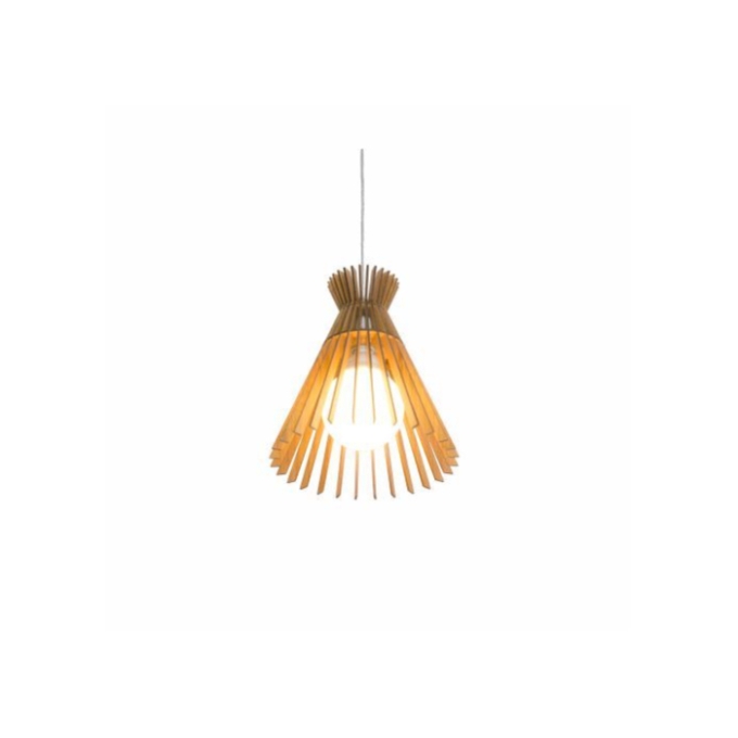 Pendente Fox Lustres Madeira Ripada 1L E27 Ø270x300mm 3009