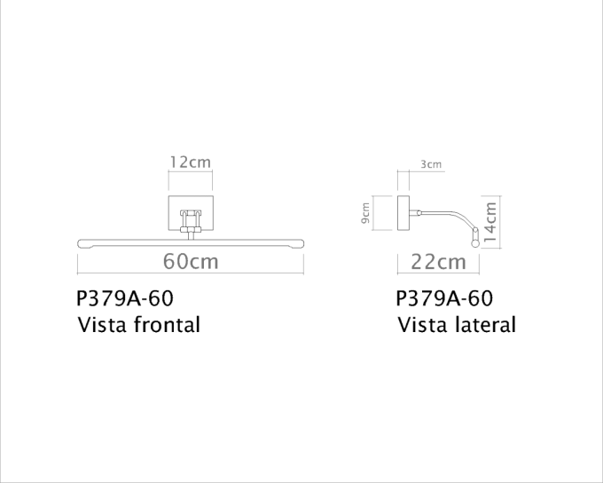 Arandela Golden Art Pina Tubular Kit Led 3000K Bivolt 600mm P379A-60PI