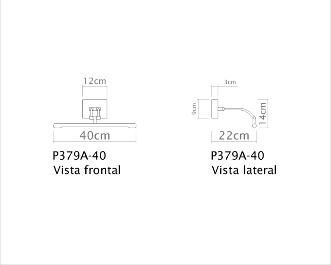 Arandela Golden Art Pina Tubular Kit Led 3000K Bivolt 400mm P379A-40PI