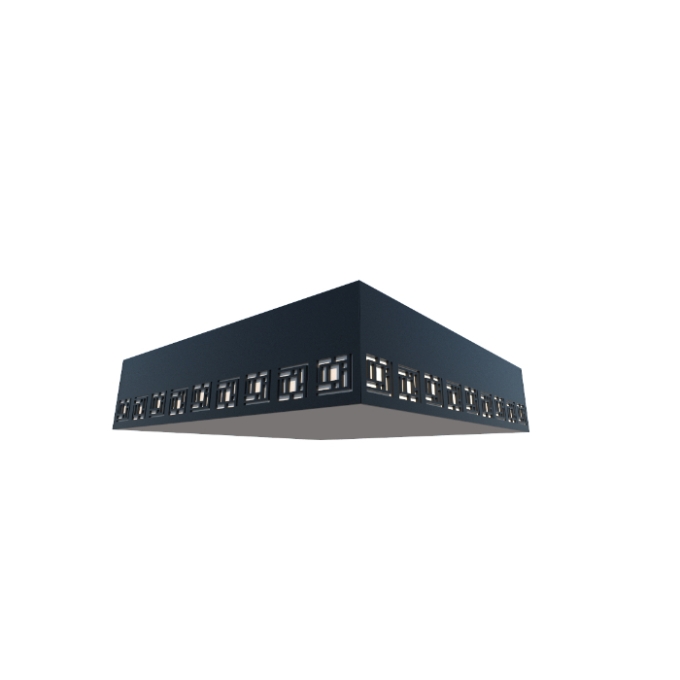 Plafon Fox Lustres Laser Madeira e Acrílico 5L E27 150x600x600mm P21