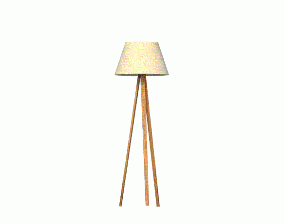 Luminária de Chão Fox Lustres Clean Madeira 1L E27 1550X500mm 5421