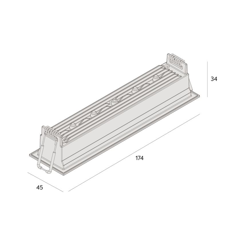 Luminária de Embutir Interlight Picco 14 watts IRC90 Bivolt 174x45x34mm 4993