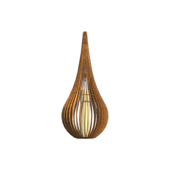 Luminária de Chão Fox Lustres Ripada Madeira 1L E27 1700x700mm 5411