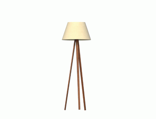 Luminária de Chão Fox Lustres Clean Madeira 1L E27 1550X500mm 5421