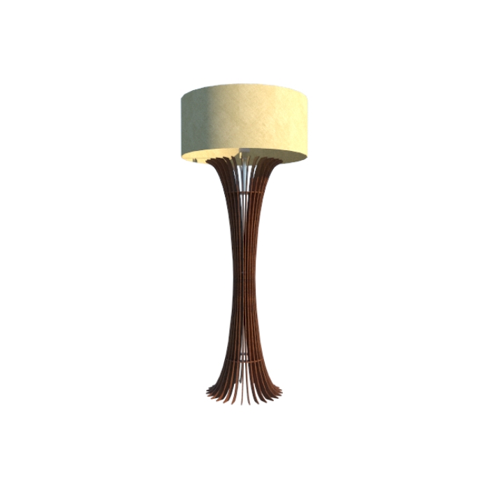 Luminária de Chão Fox Lustres Ripada Madeira 1L E27 1600x600mm 5402