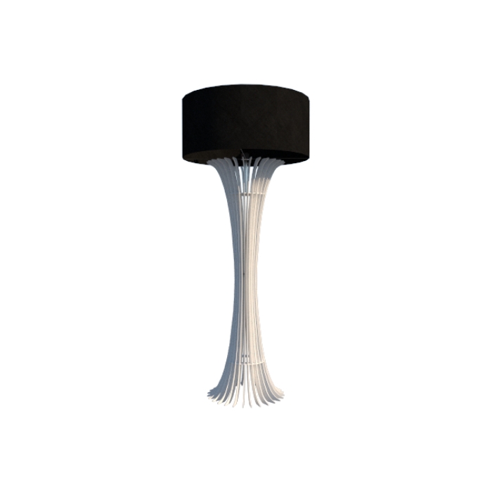 Luminária de Chão Fox Lustres Ripada Madeira 1L E27 1600x600mm 5405