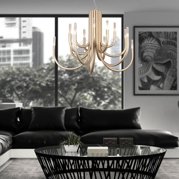  Pendente Casual Light Studioluce Cissy Dourado 59 watts 3000K Ø850x595mm PD1510