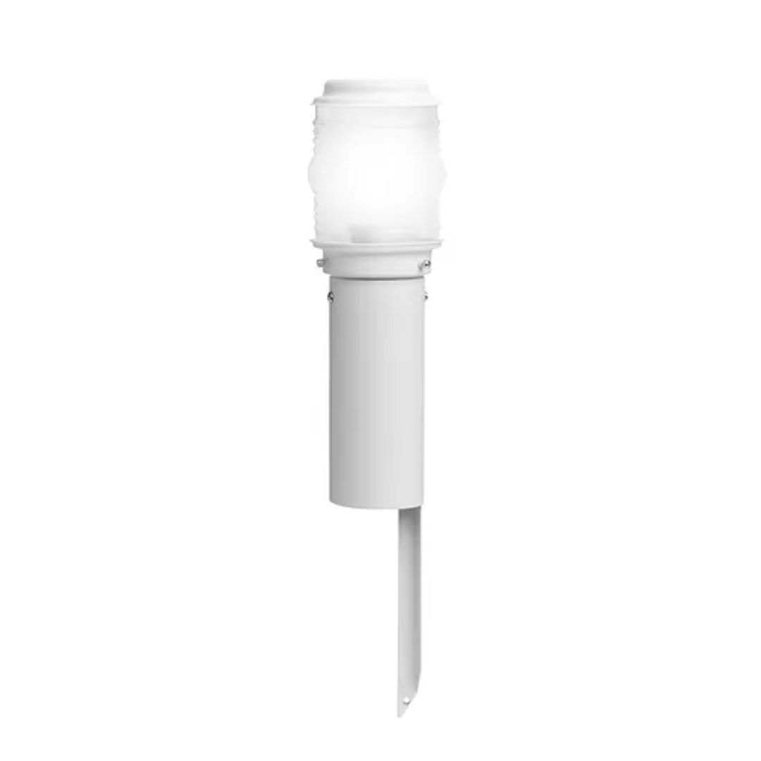 Poste Balizador Redondo Belly Iluminação Alumínio Espeto Vidro Sinaleiro 1L E27 500mm PDT-401/50