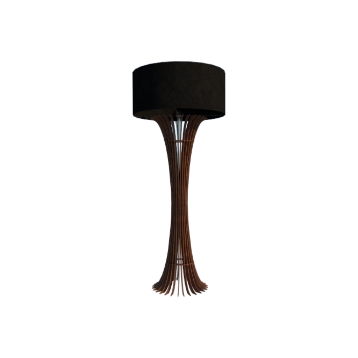 Luminária de Chão Fox Lustres Ripada Madeira 1L E27 1600x600mm 5405
