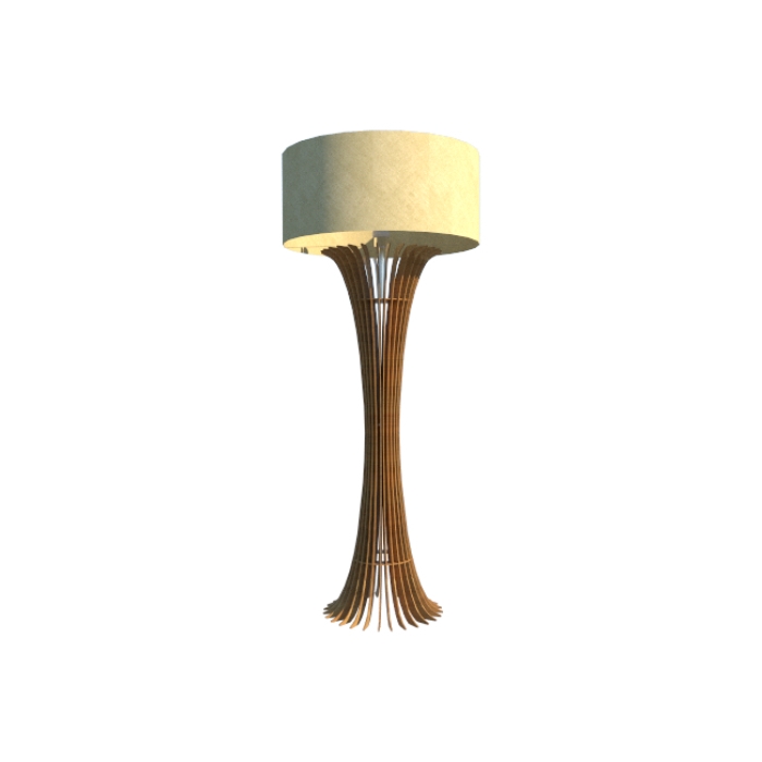 Luminária de Chão Fox Lustres Ripada Madeira 1L E27 1600x600mm 5402
