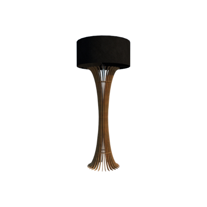 Luminária de Chão Fox Lustres Ripada Madeira 1L E27 1600x600mm 5405