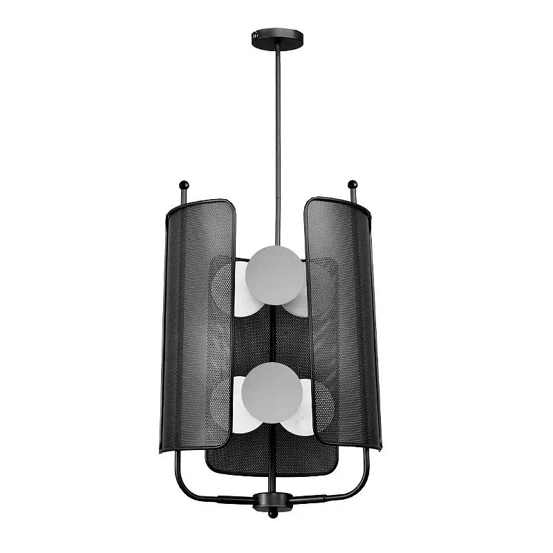 Pendente Starlux Filipa Preto e Globo Leitoso 6L G9 Ø450mm ZR134-BK