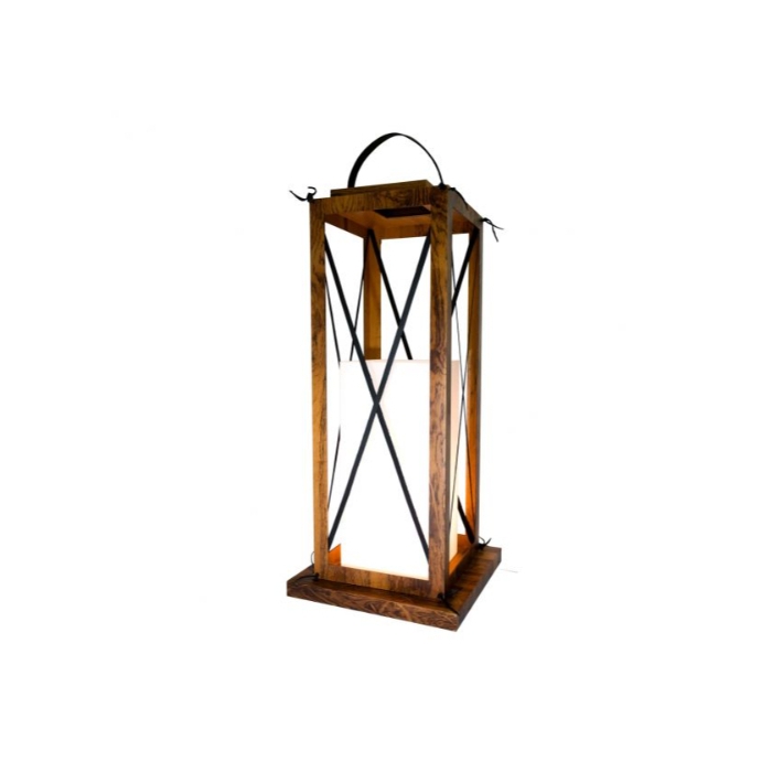 Luminária de Chão Piso Fox Lustres Madeira 1L E27 650x350x350mm 5400