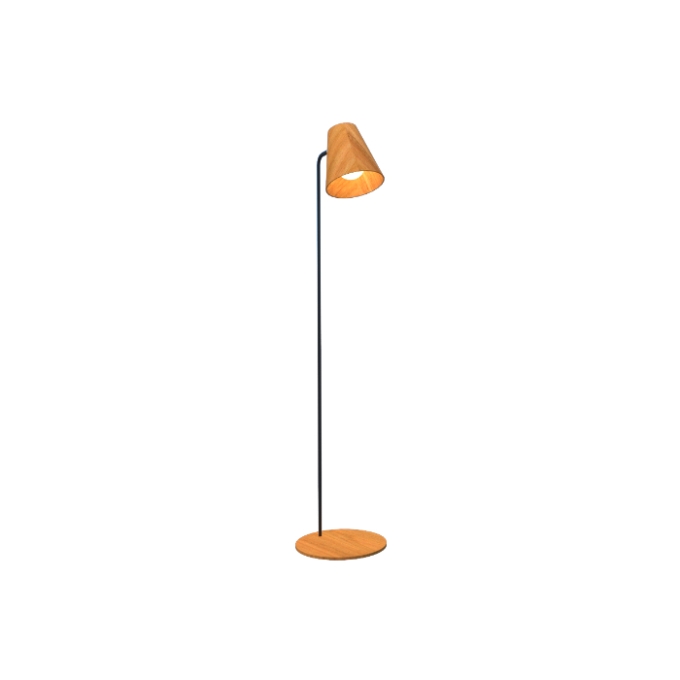 Luminária de Chão Fox Lustres Cônico Madeira 1L E27 1600x300x300mm 5413