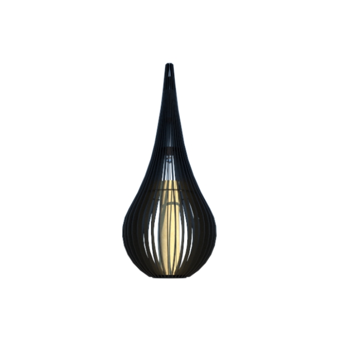 Luminária de Chão Fox Lustres Ripada Madeira 1L E27 1700x700mm 5411