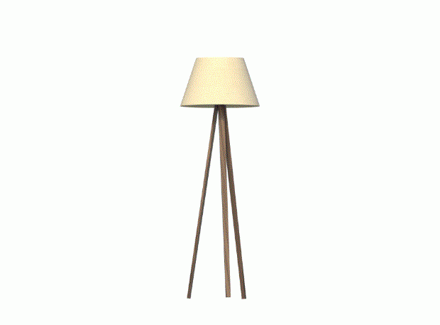 Luminária de Chão Fox Lustres Clean Madeira 1L E27 1550X500mm 5421