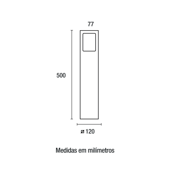 Poste Balizador Germany Garten Alumínio e Vidro Pontilhado 1L E27 IP54 500mm 14100100