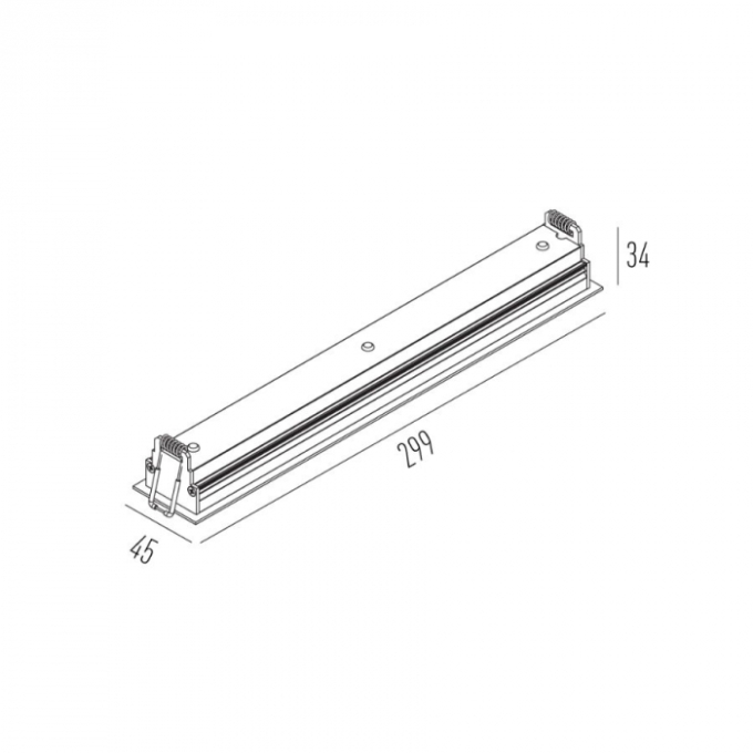 Luminária de Embutir Interlight Picco Difusa 10 watts IRC90 Bivolt 299x46x34mm 4997