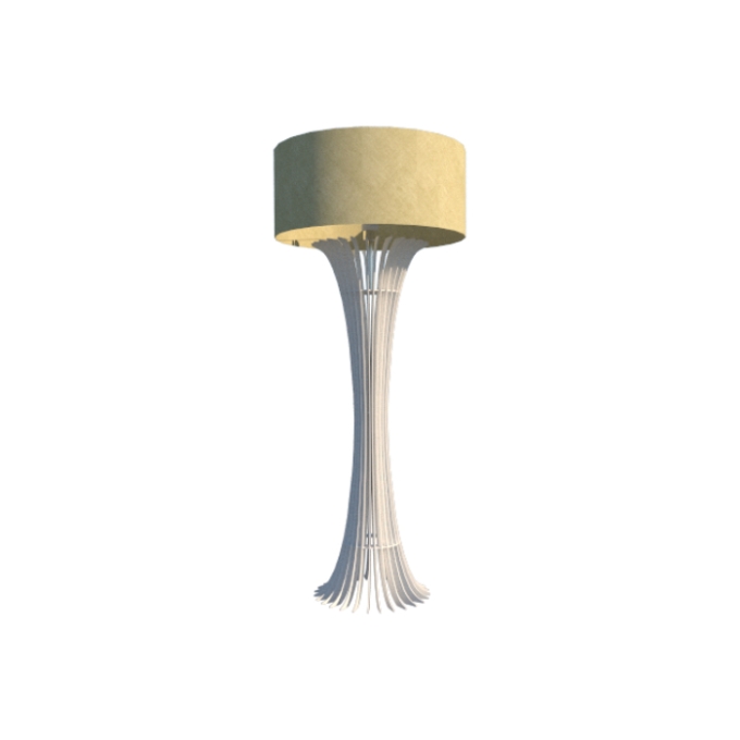 Luminária de Chão Fox Lustres Ripada Madeira 1L E27 1600x600mm 5402