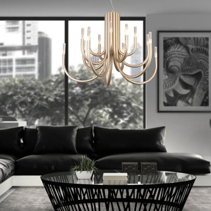  Pendente Casual Light Studioluce Cissy Dourado 59 watts 3000K Ø850x595mm PD1510