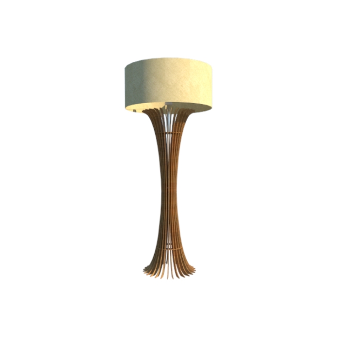 Luminária de Chão Fox Lustres Ripada Madeira 1L E27 1600x600mm 5402