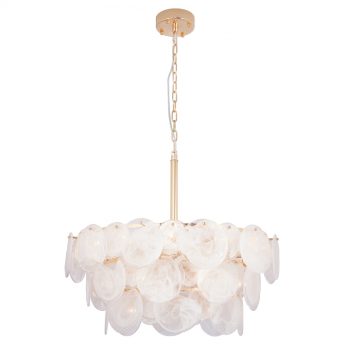 Pendente Casual Light Studioluce Shell Vidro e Metal Dourado 21L G9 Ø750x330mm PD1697