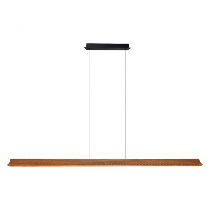 Pendente Casual Light Studioluce Gaia Preto e Madeira 48 watts 3000K 1540x50x55mm PD1831PTMD