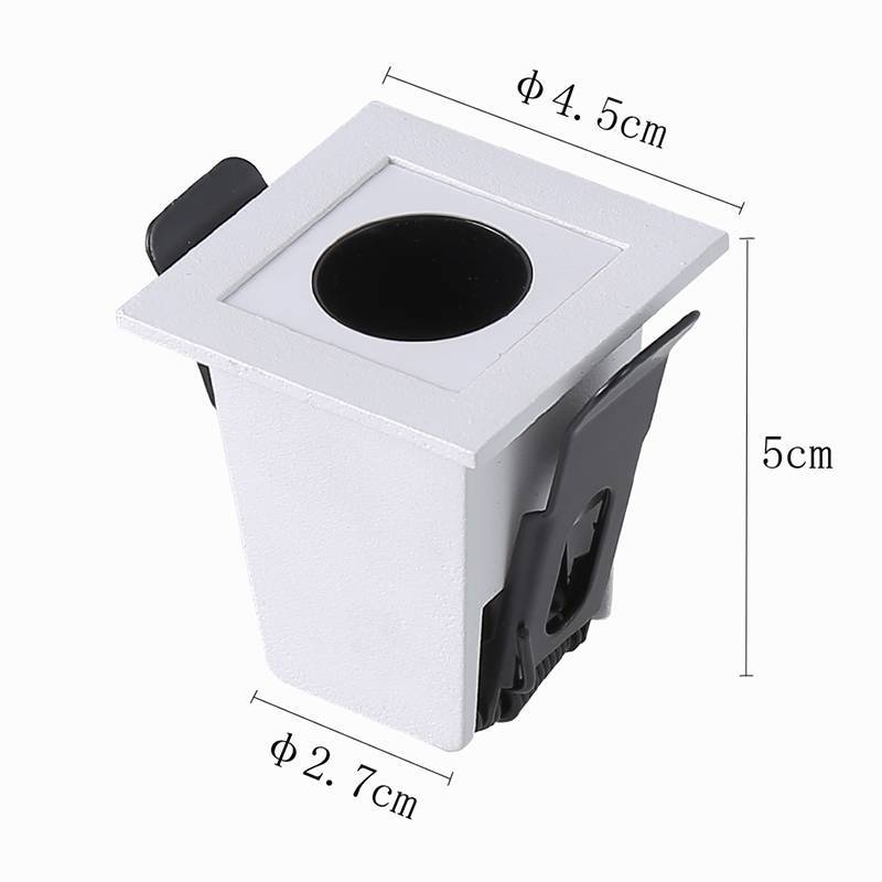 Embutido Nordecor Downlight Powerus Branco e Preto 2 watts 3000K IRC90 38° Bivolt 46x46x52mm 6369