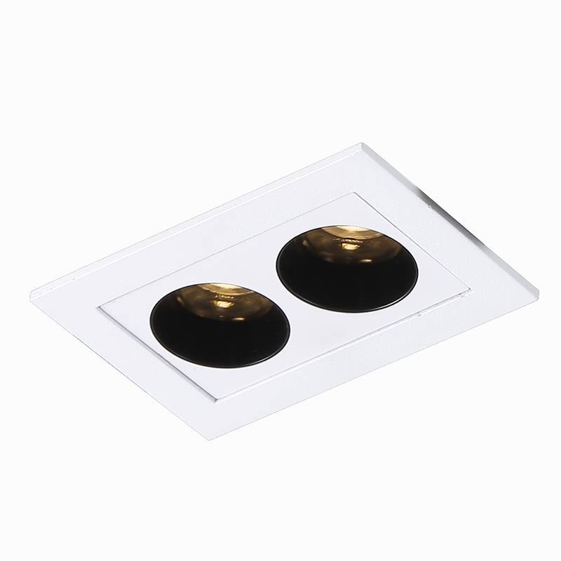 Embutido Nordecor Downlight Powerus 2 Focos 4 watts Branco e Preto 3000K IRC90 38° Bivolt 69x46x52mm 6371