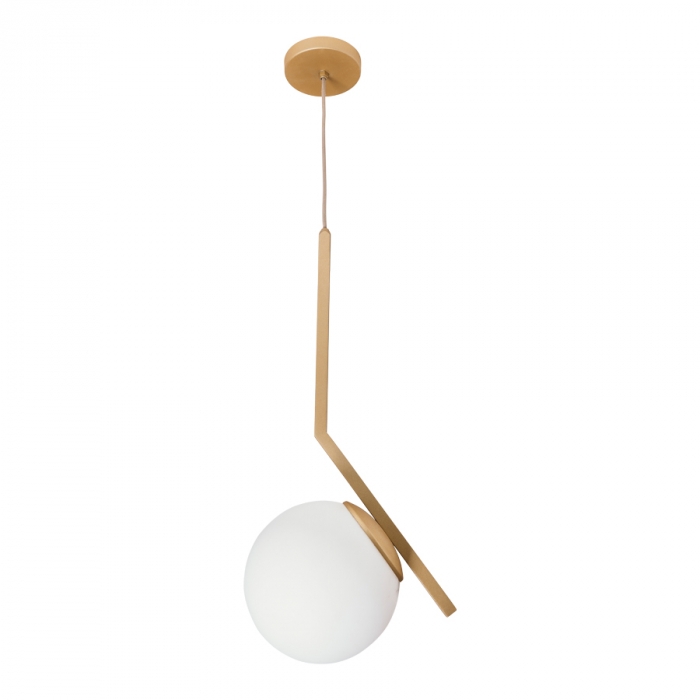 Pendente Usina Angular Globo Ø200mm 1L E27 Ø200X270X590mm 16456/1