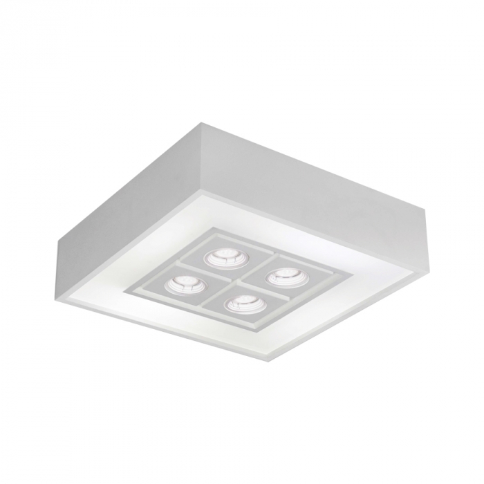 Plafon Usina Focus 4L E27 + 4L MR16 450X450X120mm 4550/46