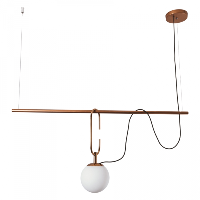 Pendente Usina Quíron Globo Ø140/Gancho 230mm 1L E27 550X200X400mm 16605/1