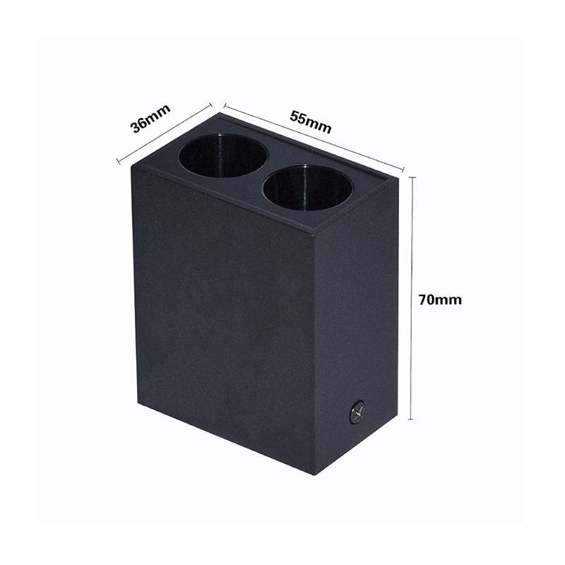  Spot Sobrepor Nordecor Downlight Powerus 2 Focos 4 watts 3000K Preto IRC90 35° Bivolt 55x36x70mm 6398