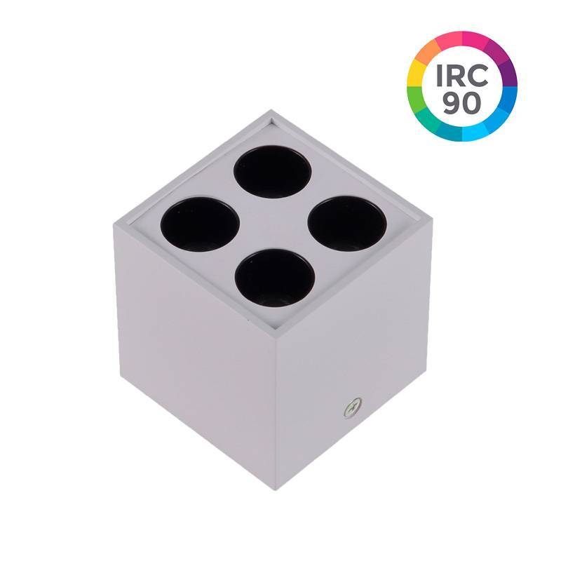  Spot Sobrepor Nordecor Downlight Powerus 4 Focos 8 watts Branco e Preto 3000K IRC90 38° Bivolt 66x66x71mm 6385