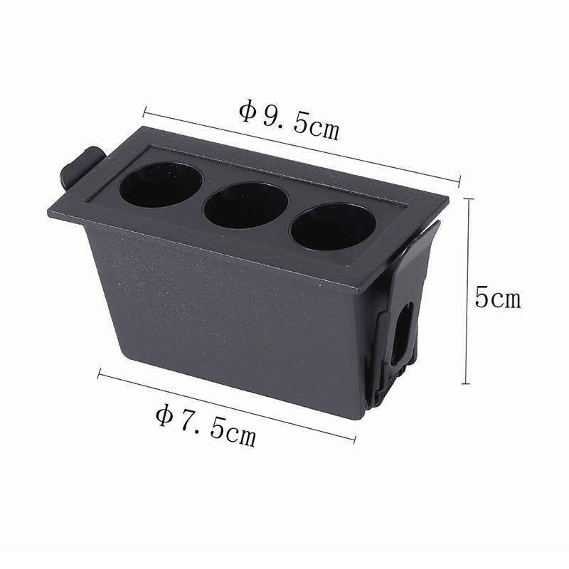 Embutido Nordecor Downlight Powerus 3 Focos 6 watts Preto 3000K IRC90 35° Bivolt 96x46x52mm 6374