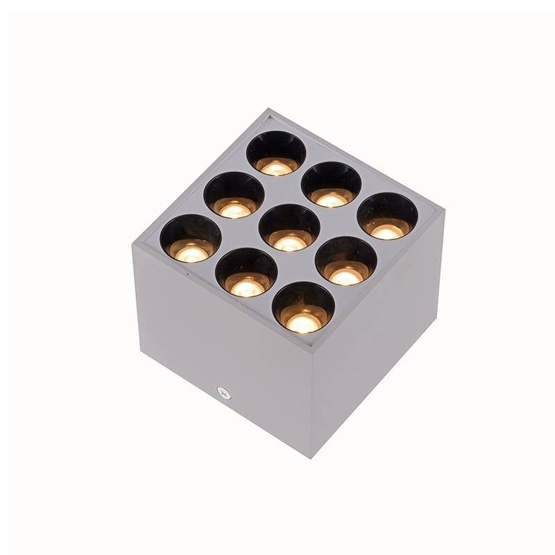  Spot Sobrepor Nordecor Downlight Powerus 9 Focos 18 watts 3000K Branco e Preto IRC90 38° Bivolt 96x96x81mm 6387