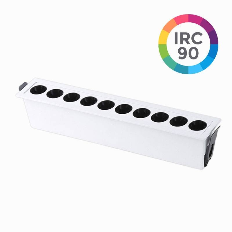 Embutido Nordecor Downlight Powerus 10 Focos 20 watts Branco e Preto 3000K IRC90 38° Bivolt 280x45x50mm 6377