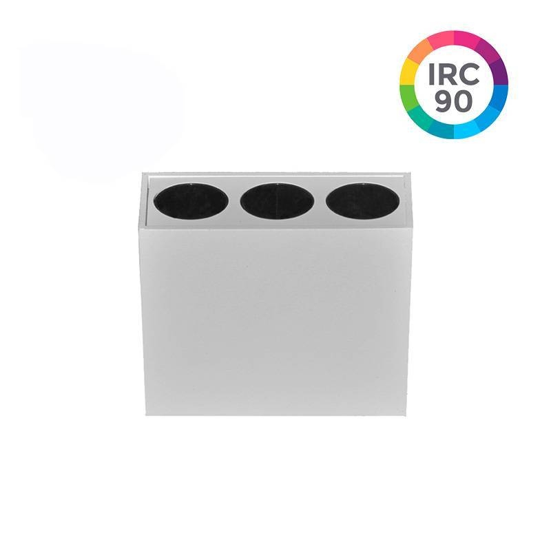  Spot Sobrepor Nordecor Downlight Powerus 3 Focos 6 watts 3000K Branco e Preto IRC90 38° Bivolt 84x36x70mm 6399
