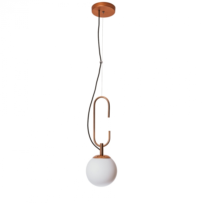 Pendente Usina Quíron Globo Ø200/Gancho 230mm 1L E27 200X460mm 16608/1