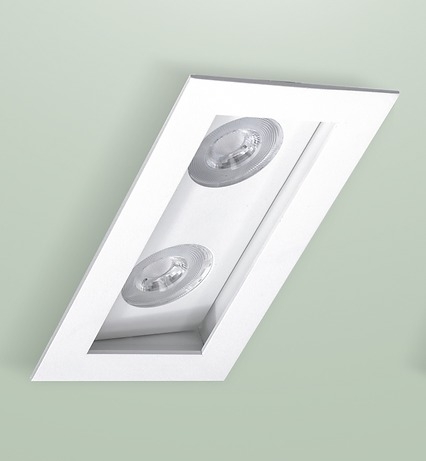 Embutido Retangular Recuado Belly Iluminação 2L MR16 90X180mm E-098/2