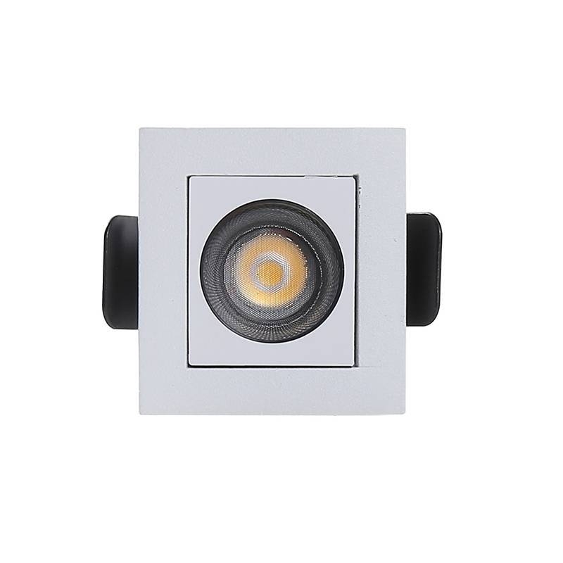 Embutido Nordecor Downlight Powerus Branco e Preto 2 watts 3000K IRC90 38° Bivolt 46x46x52mm 6369