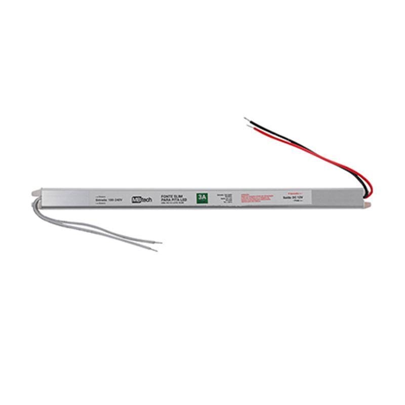 Fonte 24V Slim Nordecor 1,5A 36 watts IP20 282x18x18mm (Ultra Fina) 7067