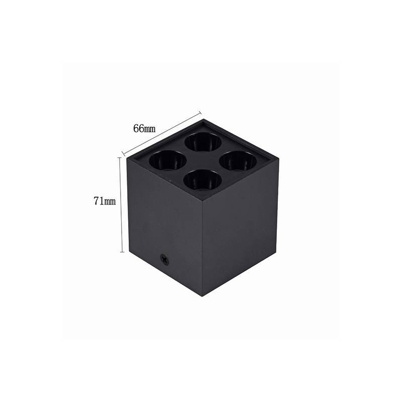  Spot Sobrepor Nordecor Downlight Powerus 4 Focos 8 watts Preto 3000K IRC90 38° Bivolt 66x66x71mm 6386