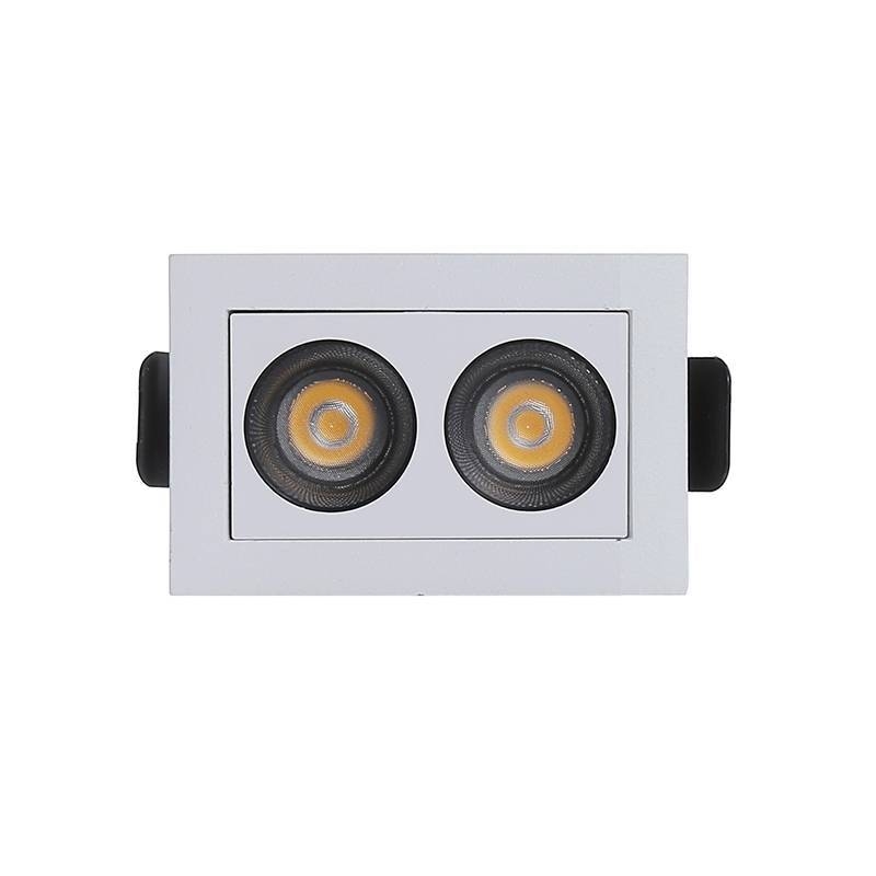 Embutido Nordecor Downlight Powerus 2 Focos 4 watts Branco e Preto 3000K IRC90 38° Bivolt 69x46x52mm 6371