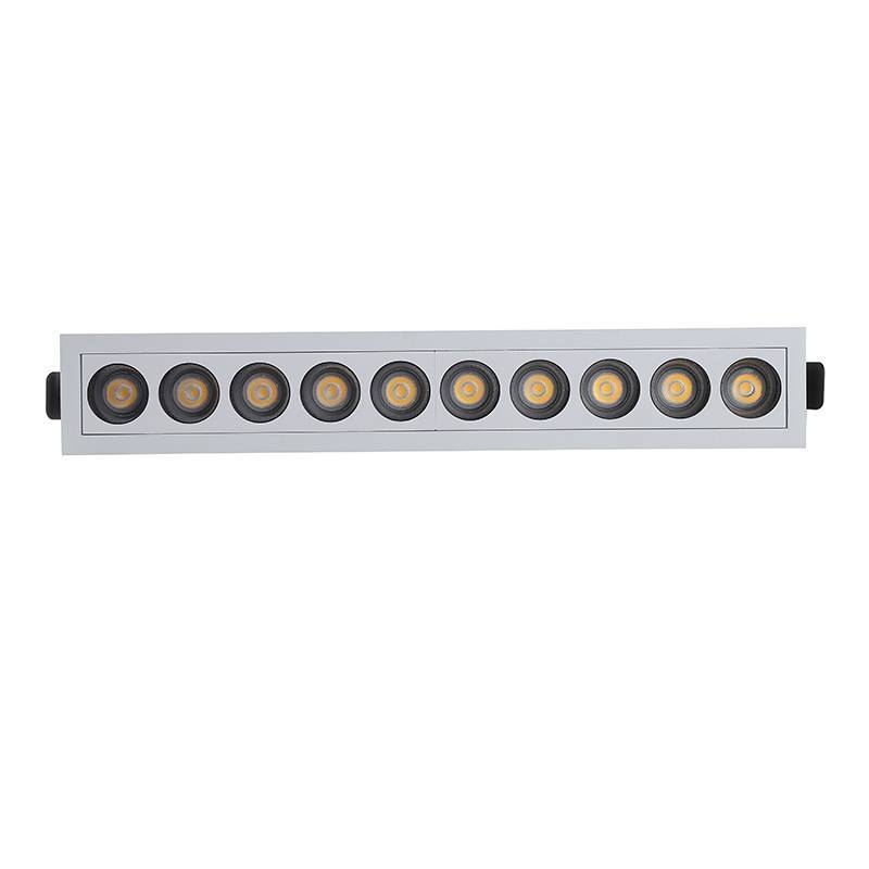 Embutido Nordecor Downlight Powerus 10 Focos 20 watts Branco e Preto 3000K IRC90 38° Bivolt 280x45x50mm 6377