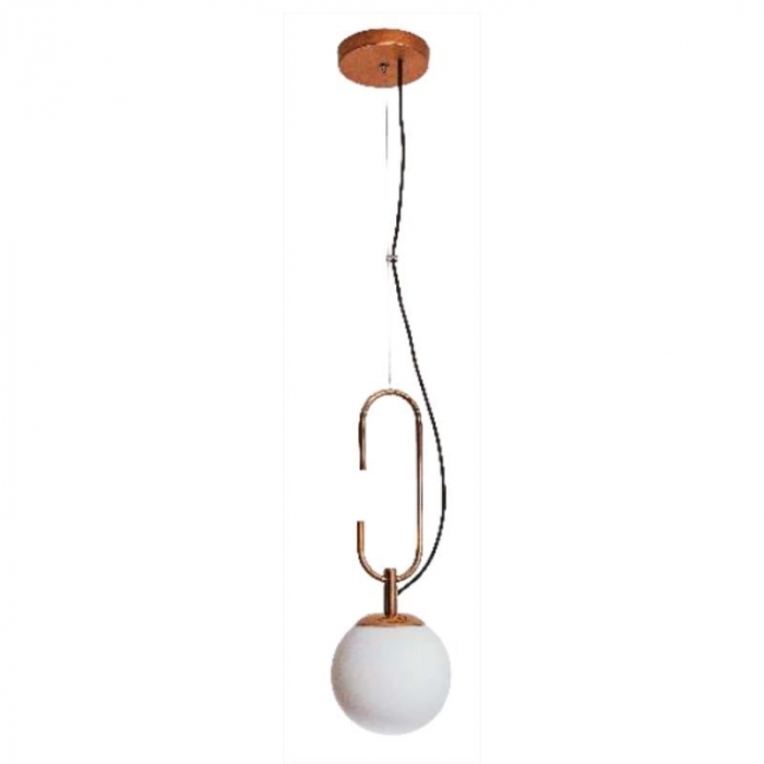 Pendente Usina Quíron Globo Ø140/Gancho 230mm 1L E27 140X400mm 16607/1