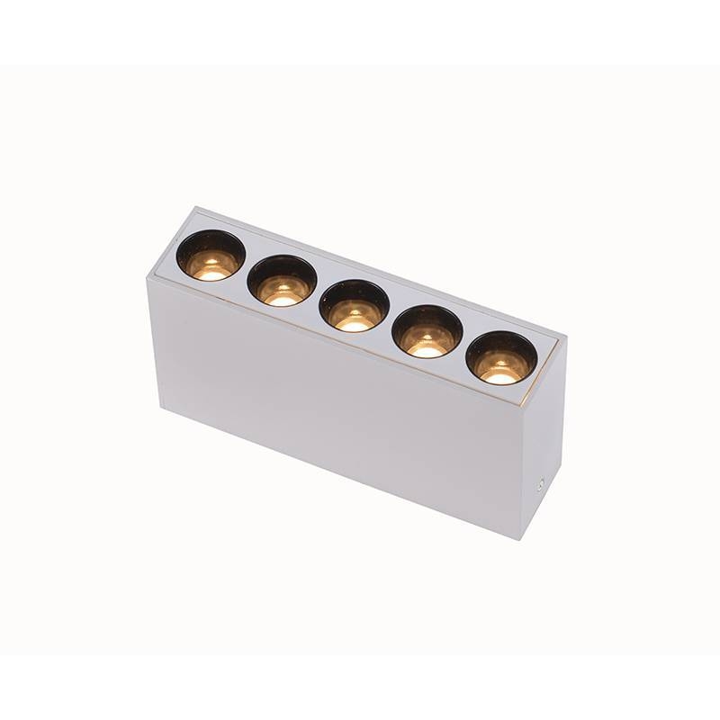  Spot Sobrepor Nordecor Downlight Powerus 5 Focos 10 watts 3000K Branco e Preto IRC90 38° Bivolt 137x35x70mm 6389