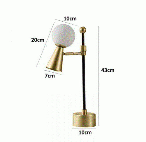 Abajur de Mesa Nordecor Teas Dourado Fosco e Preto1L G9+1L Dicroica MR16 IP20 Ø100x430mm 2474