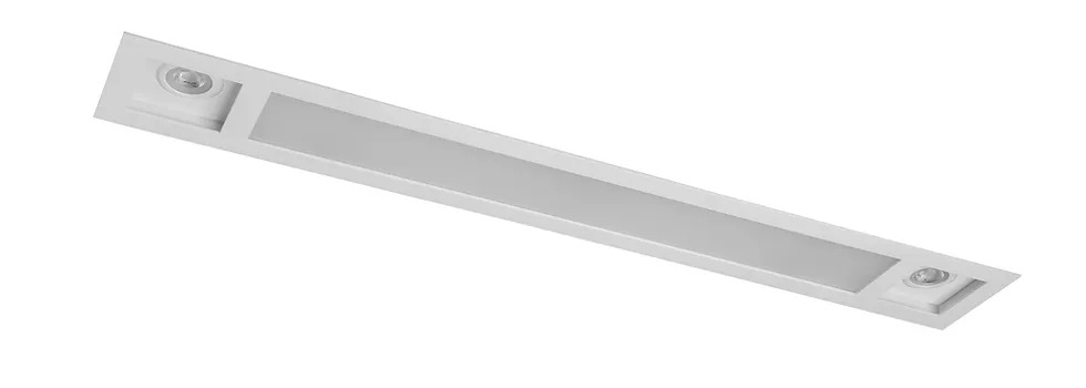 Luminária Retangular Embutir Slim Reta Belly Iluminação 2L T8 1200mm + 2L PAR 20 L-600/2